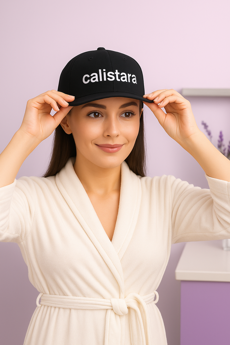 Person using Calistara™ Red Light Therapy Cap
